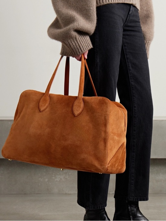 KHAITE Handbags - Khaite Maeve Weekender Large Leather Tote Bag Top Handle Suede